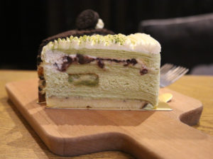 Sweetie and Moustache - Green tea and red bean crepe cake