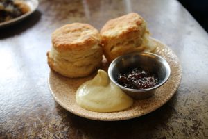 Fancy Hanks (bottomless brunch) - biscuits w jalapeño butter & fig jam