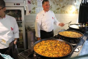 Simply Spanish - cooking the paella