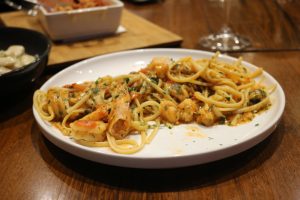 Macaroni Osteria Italiana - king prawn linguine
