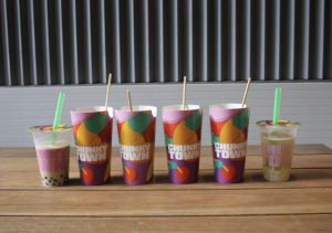 Chunkytown - the line up of hotdogs and bubble tea