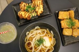 OMI - salted egg fried fish w udon